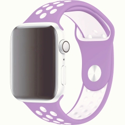 CSMART Sports Silicone Band Replacement Band Strap for Apple Watch Iwatch Series 1 to 10 Se Ultra, 38MM 40MM 41MM 42Mm(Series 10), Purple In White
