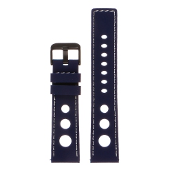 STRAPSCO Silicone Rubber Rally Watch Band Strap for Michael Kors Access Runway - 18MM - & White In Blue