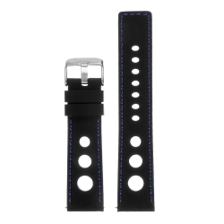STRAPSCO Silicone Rubber Rally Watch Band Strap for Michael Kors Access Runway - 18MM - Black & In Blue