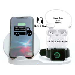 STIMULA LIFESTYLE 3 In 1 Wireless Smartphone, Ultra Fast Apple Watch Airpods 2Nd 3Rd 4Th & Airpods Pro 1 2 3 Gen, Iphone 17, 16, 15, 14, 13, 12 Pro Max