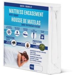 SAFDIE & CO. Mattress Protection Bed Bug Cover Pad King White, Protector