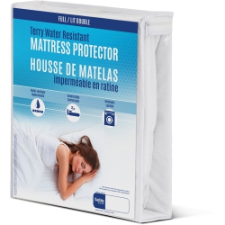 SAFDIE & CO. Mattress Protection Waterproof Cover Pad Bamboo Jacquard Twin White, Protector