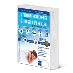 SAFDIE & CO. Pillow Protector Cover Waterproof Anti Bed Bug Queen, Set Of 2, White, Protector