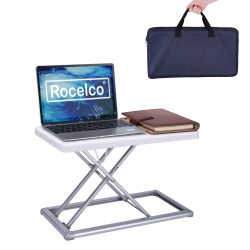 ROCELCO 19" Portable Desk Riser | Height Adjustable Travel Standing Desk Converter | Premium Compact Sit Stand Up Laptop Risin