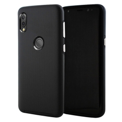 CSMART 【】 Slim Fitted Hybrid Hard PC Shell Shockproof Scratch Resistant Case Cover for Huawei P20 Lite In Black