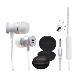 ESCAPE Platinum Ehp885 Hands-Free Metal Earphones With Microphone In White