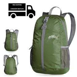 STIMULA LIFESTYLE Collapsible Compact Lightweight Travel Foldable Backpack Carry On Sports Bag Water Resistant 20L - In Green