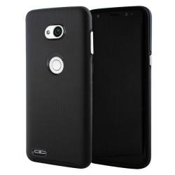 CSMART 【】 Slim Fitted Hybrid Hard PC Shell Shockproof Scratch Resistant Case Cover for Lg X Power 3 In Black