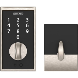 SCHLAGE Touchscreen Deadbolt Century Escutcheon Satin Nickel