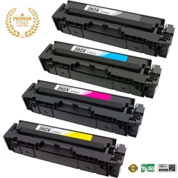 ULTRA TONER 4 Colors Combo - HP 202X (Cf500X, Cf501X, Cf502X, Cf503X) Bk/m/y/c Toner Cartridge Premium Quality！