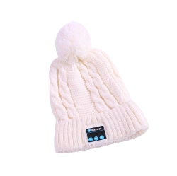 BLUETOOTH Wireless ® Cable Knit Hat - Cream In Multicolor