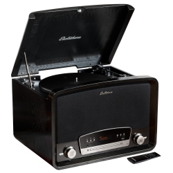 ELECTROHOME Kingston Vintage Vinyl Record Player Stereo System - Turntable, Bluetooth, Radio, CD, Aux, USB, Vinyl to Mp3