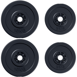SOOZIER 4 Piece Dumbbell Barbell Disc Weight Plate Set, 2 X 11Lbs And 2 X 22Lbs - In Black