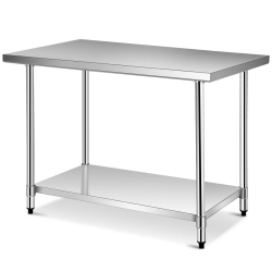 GYMAX 30" X 48" Stainless Steel Food Prep & Work Table Commercial Kitchen Table In Silver