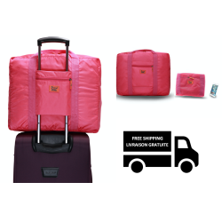 STIMULA LIFESTYLE - Foldable Compact Collapsible Waterproof Travel Backpack, Luggage & Suitcase Bag Carry On 34 Litres - In Pink