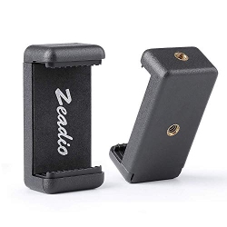 ZEADIO Smartphone Tripod Mount, Cell Phone Holder Adapter, Selfie Stick Monopod Adjustable Clamp for Iphone, Samsung