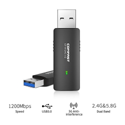 COMFAST Ac1200 USB 3.0 Wireless Wifi Adapter, 2.4Ghz & 5Ghz 802.11Ac Dual Band Wireless Wi-Fi Network Adapter, Supports