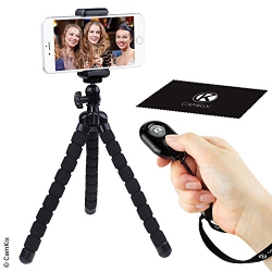 CAMKIX Flexible Cell Phone Tripod And Bluetooth Remote Control Camera Shutter - for Iphone, Samsung Galaxy And Many More