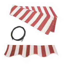 ALEKO ® Awning Fabric Replacement 20X10 Feet for Retractable Awning Red/white Stripe