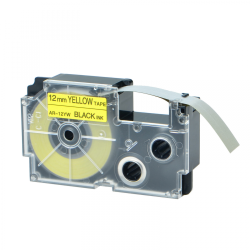 ZOOMTONER Compatible Casio Black On Cassette Label Tape 12MM / 1/2 - 8M / 26 In Yellow