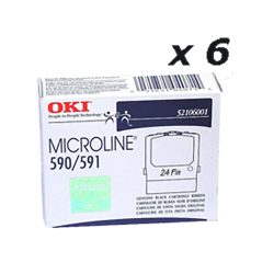 OKI Data 52106001 Ribbon (Pack Of 6) In Black