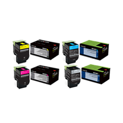 LEXMARK IBM Lexmark / Ibm Cx410 / 510 Laser Toner Cartridge Set Black Cyan Magenta High Yield In Yellow