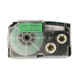 ZOOMTONER Compatible Casio Black On Cassette Label Tape 12MM / 1/2 - 8M / 26 In Green