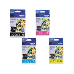 BROTHER Lc75 High Yield Ink / Inkjet Cartridge Set Black Cyan Magenta In Yellow