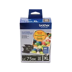 BROTHER Lc75Bks High Yield Ink / Inkjet Cartridge 2-Pack In Black