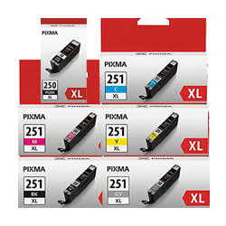 CANON Pgi-250Xl / Cli-251Xl Ink / Inkjet High Yield Cartridge Set Black Photo Black Cyan Magenta Gr In Yellow