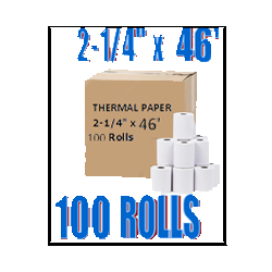 ZOOMTONER Compatible Thermal Paper Rolls 2-1/4" X 46' 100/pack (1 Box)