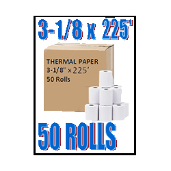 ZOOMTONER Compatible Thermal Paper Rolls 3-1/8" X 225' 50/pack (1 Box)