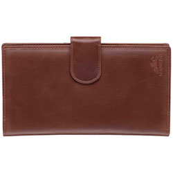 Mancini Casablanca RFID Genuine Leather Bi-fold Travel Wallet - Brown