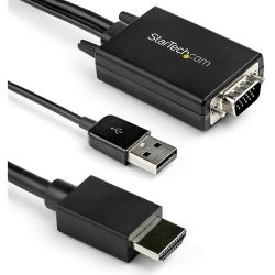 STARTECH 3 M (9.8 Ft) VGA to HDMI Adapter Cable With USB Audio - VGA to HDMI Converter With Audio Support (VGA2HDmm3M)
