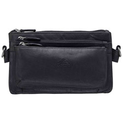 Mancini Buffalo Leather Waist Pack - Black