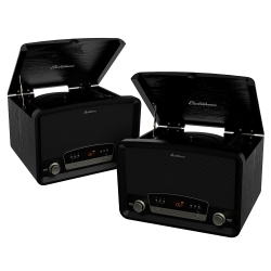 ELECTROHOME Kingston Vintage Vinyl Record Player Stereo System - 2 Pack