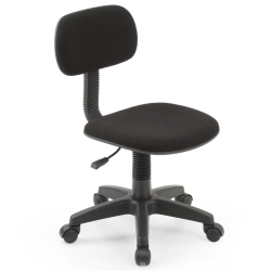 HODEDAH Armless Adjustable Height Swivelling Kids Task Chair In Fabric In Black