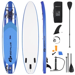 COSTWAY Goplus 11’ Inflatable Stand Up Paddle Board Sup W/carrying Bag Aluminum Paddle