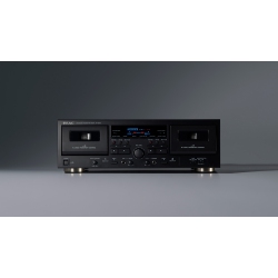 TEAC Double Cassette Deck for Rec/play On Both Decks (W1200B) In Black