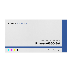 ZOOMTONER Compatible Xerox Phaser 6280 High Yield Laser Toner Cartridge Set Black Cyan Magenta In Yellow