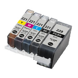 ZOOMTONER Compatible Canon Pgi 220Bk + Cli221 Set Ink / Inkjet Cartridge Set (5 - Total Cartridges)