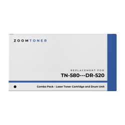 ZOOMTONER Compatible Brother Dr520 & Tn580 Drum Unit / Laser Toner Cartridge Combo Pack