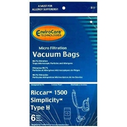 RICCAR 12 Simplicity Type H Vacuum Bags, Canister Vacuum Cleaners, S13L, S14Cl, S18, S24, S30, S36, S38, 1500