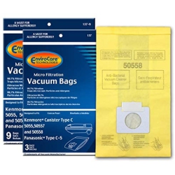 ENVIROCARE Replacement Vacuum Bags for Kenmore Canister Type C Or Q 50555, 50558, 50557 And Panasonic Type C-5 12 Pack