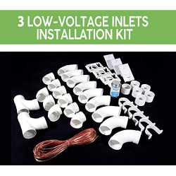 OVO Complete Set Of Fittings for Central Vacuum Installation With 3 Electrical Inlets (Excluding Pipes) In White