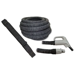 INSTALL A CENTRAL 40Ft - Knitted Central Vacuum Hose Cover With Installation Tube - Charcoal In Grey