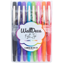 WALLDECA Felt Tip Pens, Fine Point (0.5Mm), Assorted Colors, 8 Count | Made for Everyday Writing, Journals, Notes And Doodling