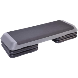 STANZ (Tm) Adjustable Aerobic Step Platform With 4 Risers - 42.5 X 16 X 4 Inches Adjust 4" 6" 8" Exercise Stepper In Black