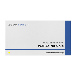 ZOOMTONER Compatible HP W2112X No Chip (206X) Laser Toner Cartridge High Yield No Chip In Yellow