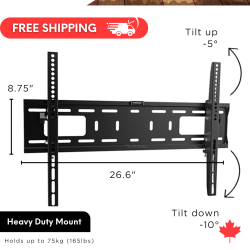 TEXONIC | 37" to 75" Heavy Duty Slim Tilt Tv Wall Mount